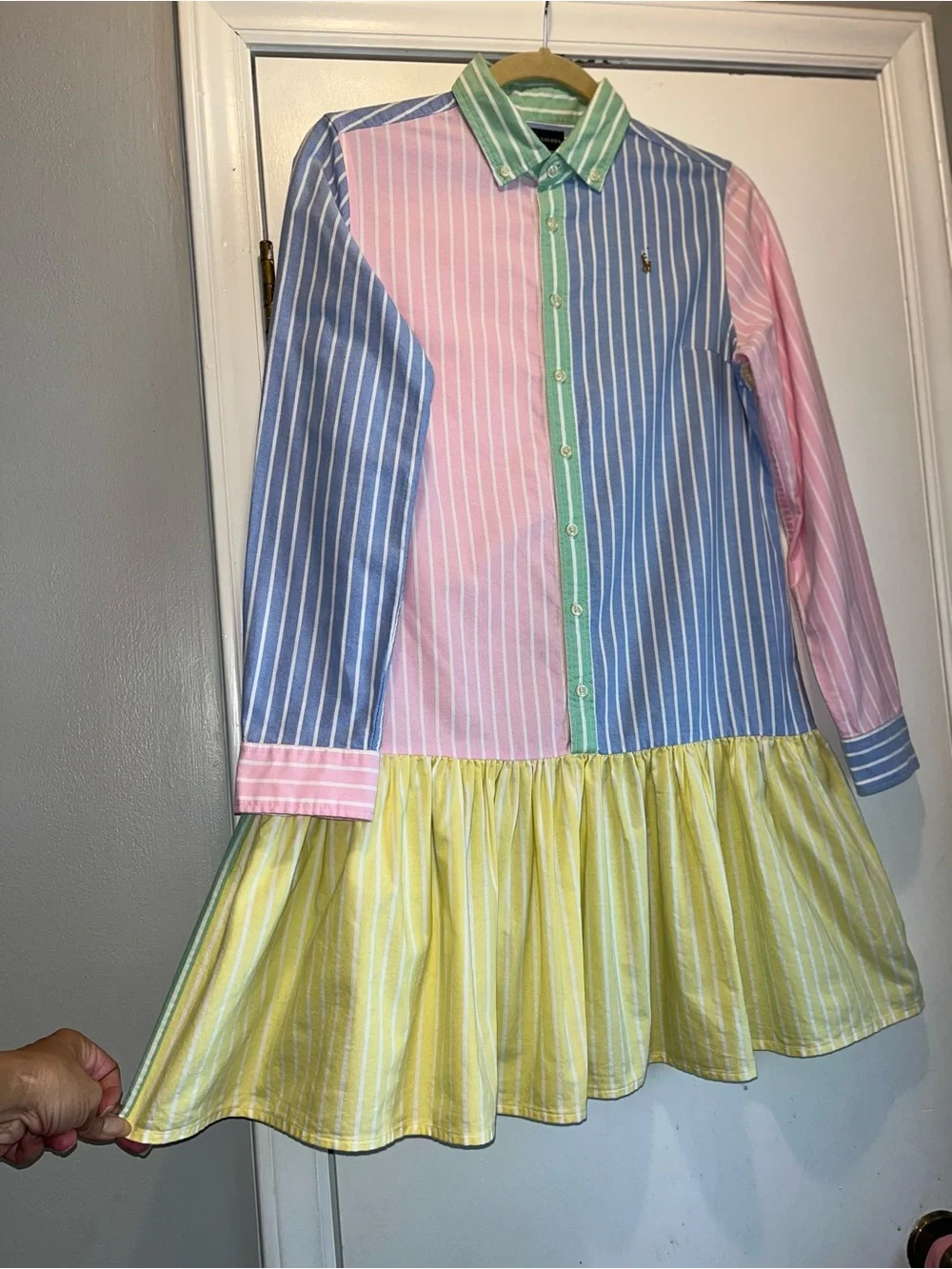 Ralph Lauren Oxford Multi Color Striped Shirtdress